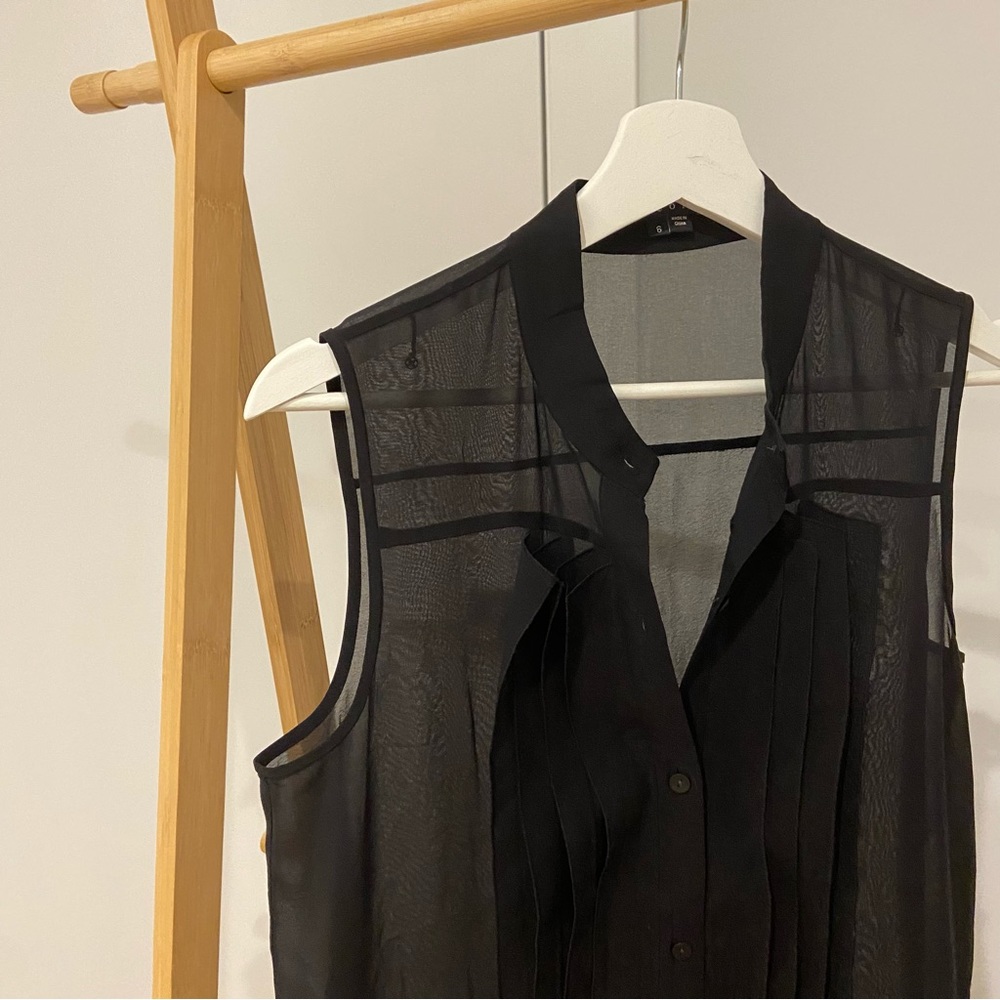 Theory Black Sleeveless Blouse